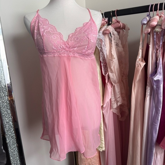 Elegant coquette la Senza Pink Lace Chemise M - Picture 2 of 5
